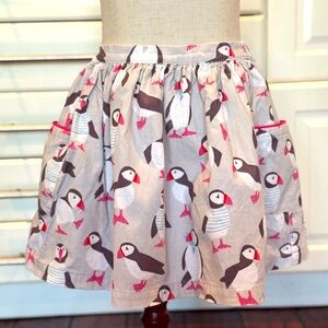 🐧 Mini Boden Gray Puffin Print Skirt